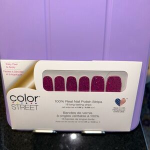 Color Street Fiji Fuchsia Glitter Nail Strips